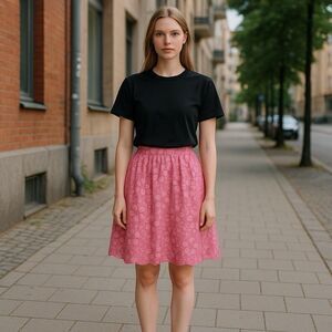 Lilly Pulitzer Skirt Womens 0 Pink Floral A-Line Lined‎ Summer Vacation Feminine